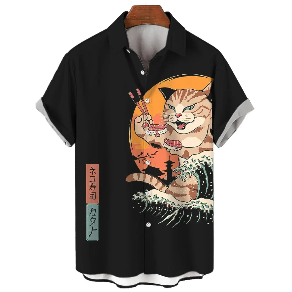 Pánská košile s japonským vzorem