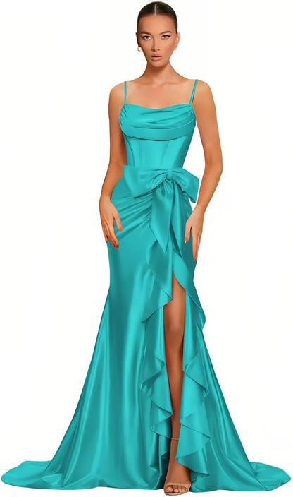 Dámské saténové plesové šaty