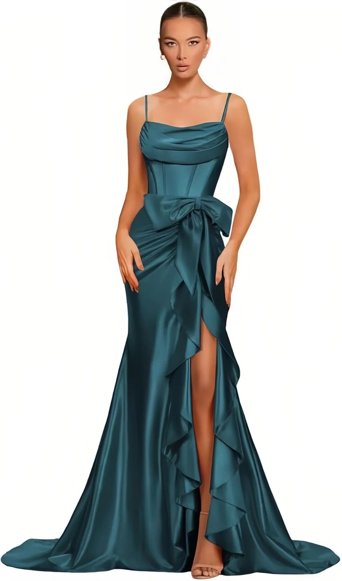 Dámské saténové plesové šaty