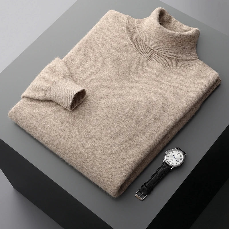 Pánský kašmírový svetr s roláčkem