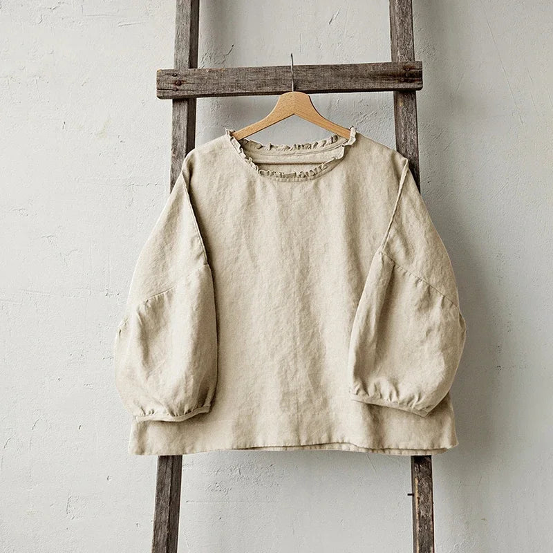 Dámský lněný oversized top