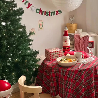 Dekorativní vánoční kulatý ubrus