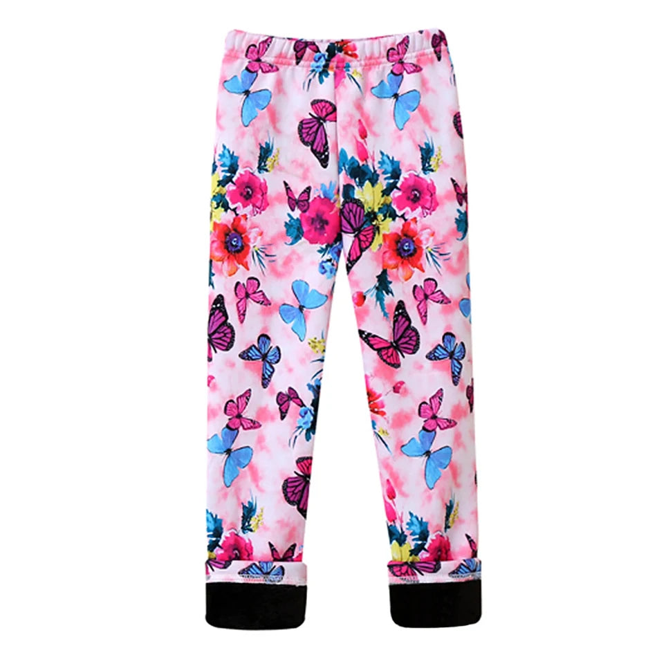 Dívčí zateplené legíny se vzorem