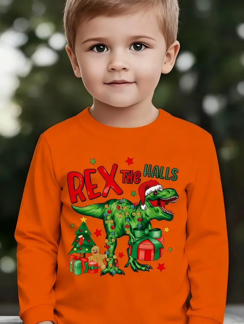 Chlapecké vánoční triko s dinosaurem