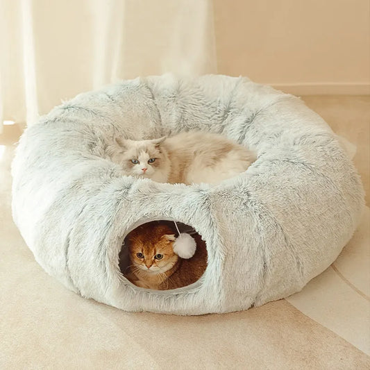Chlupatý dvoupatrový pelíšek pro kočky