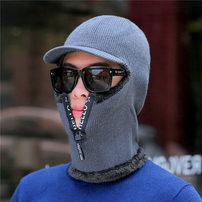 Pánská zimní kšiltovka s nákrčníkem