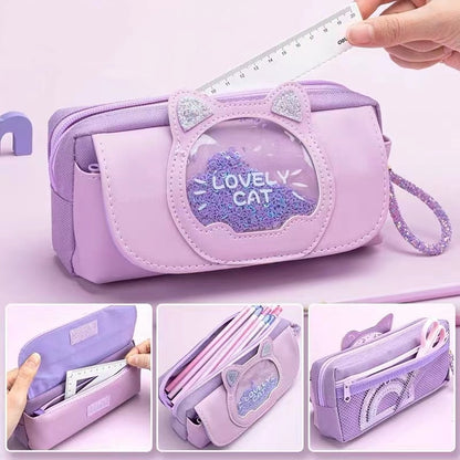 Dívčí penál s kočkou Lovely cat