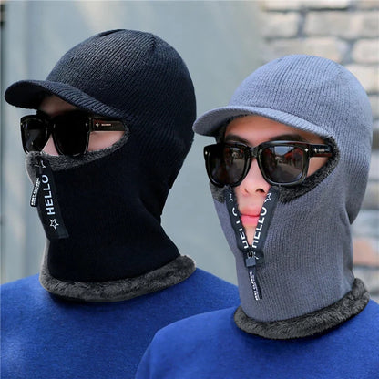 Pánská zimní kšiltovka s nákrčníkem