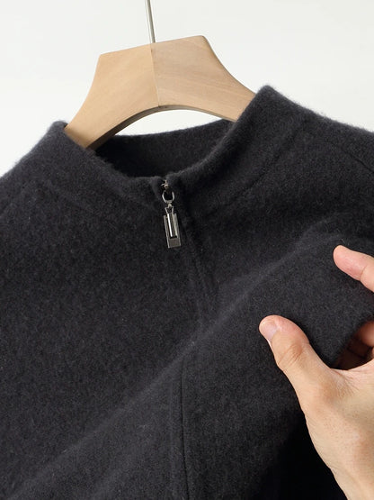 Pánský svetr se zipem 100 % merino vlna