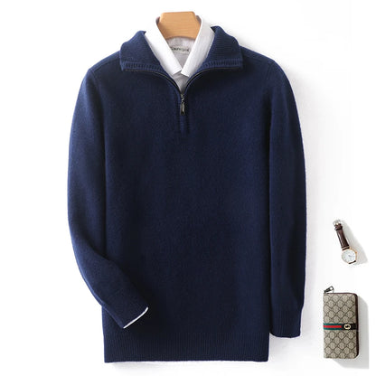 Pánský vlněný svetr se zipem