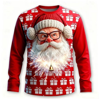 Pánské triko s dlouhým rukávem se Santou