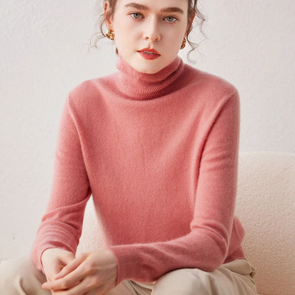 Dámský kašmírový svetr s rolákem