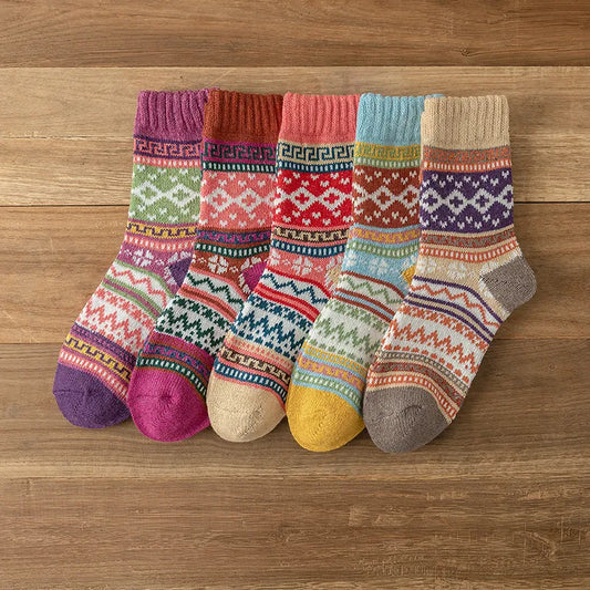 Dámské teplé ponožky v norském stylu