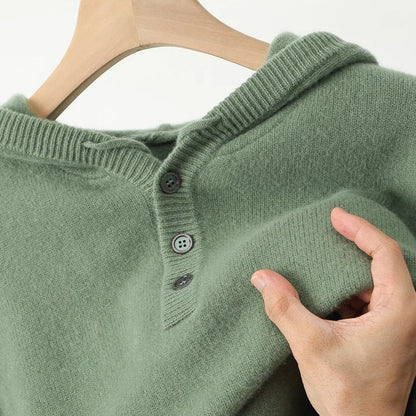 Pánský svetr s kapucí 100 % merino vlna
