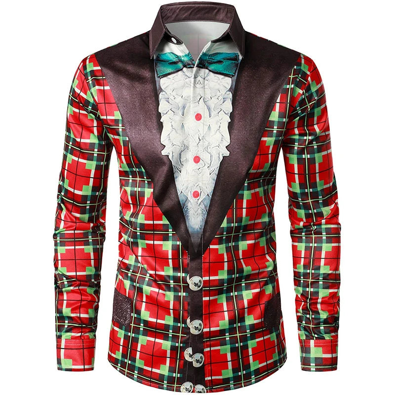 Pánská vánoční košile s dlouhým rukávem