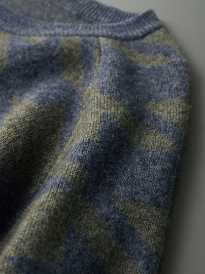 Pánský svetr se vzorem 100 % merino vlna