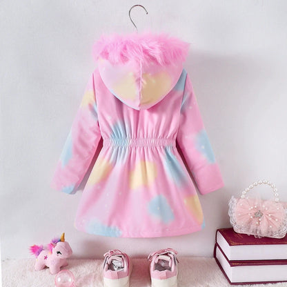 Dívčí zimní bunda s jednorožcem