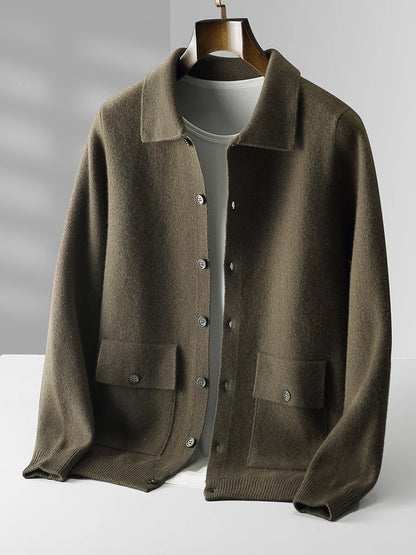 Pánský elegantní kardigan 100 % merino vlna