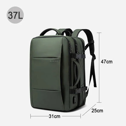 Pánský rozšiřitelný batoh na notebook, zelená 37 l