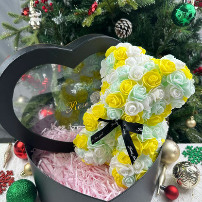Umělý medvídek z růží 25 cm