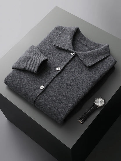 Pánský elegantní kardigan 100 % merino vlna