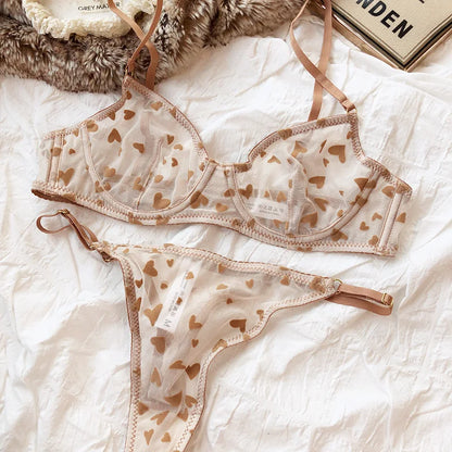 Set spodního prádla se srdíčky