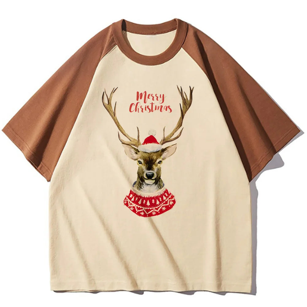 Unisex béžové triko se Santou