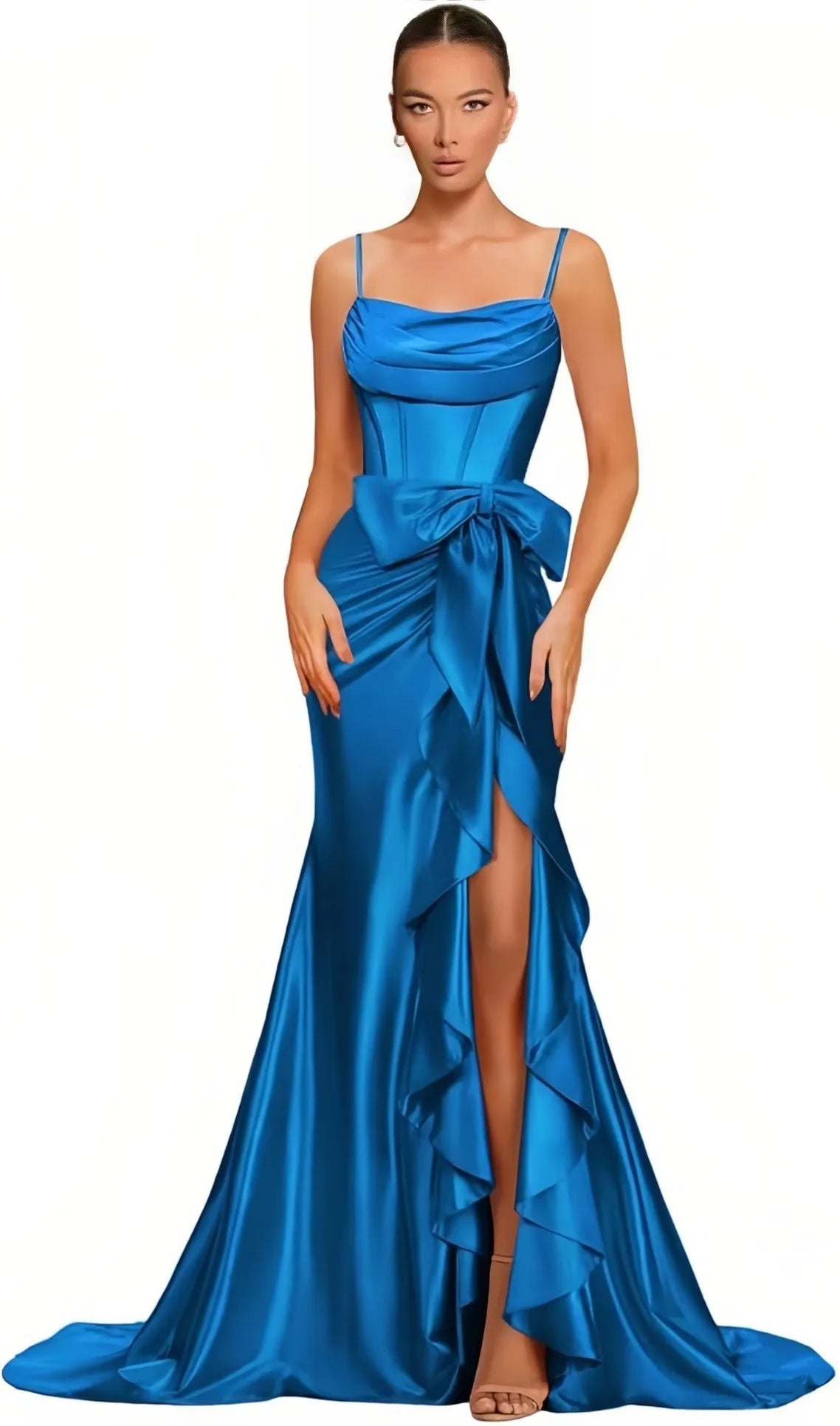 Dámské saténové plesové šaty