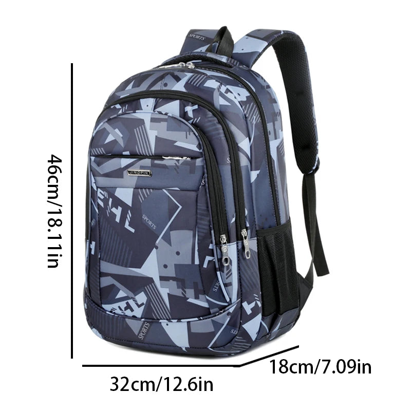 Školní batoh s geometrickým vzorem