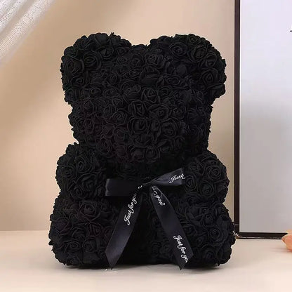 Umělý medvídek z růží 25 cm