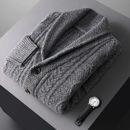 Pánský vlněný kardigan s texturou