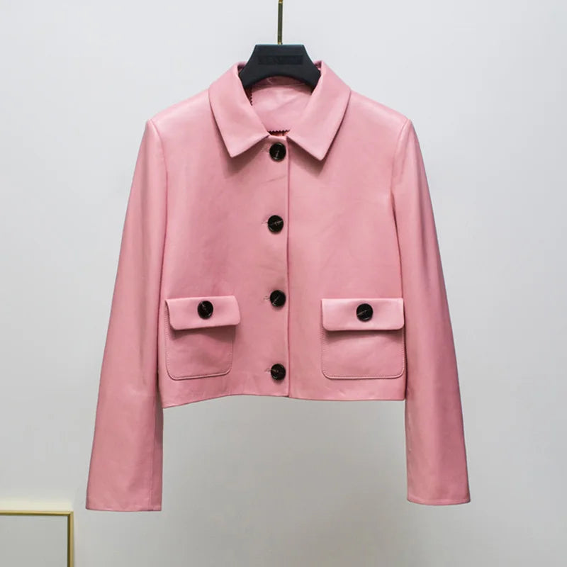 Dámská kožená tenká bunda