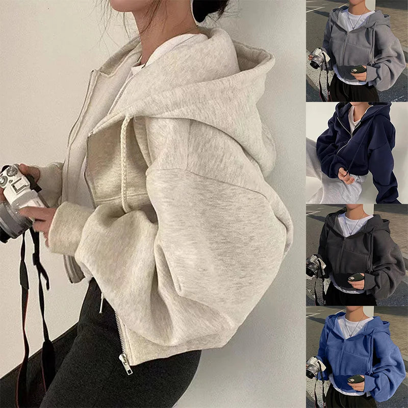 Dámská oversized mikina na zip