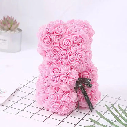 Umělý medvídek z růží 25 cm