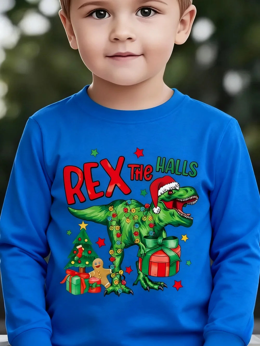 Chlapecké vánoční triko s dinosaurem