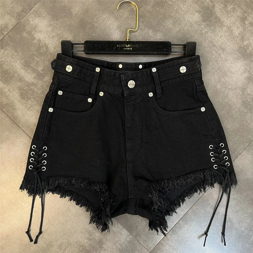 Dámské gothic denim šortky