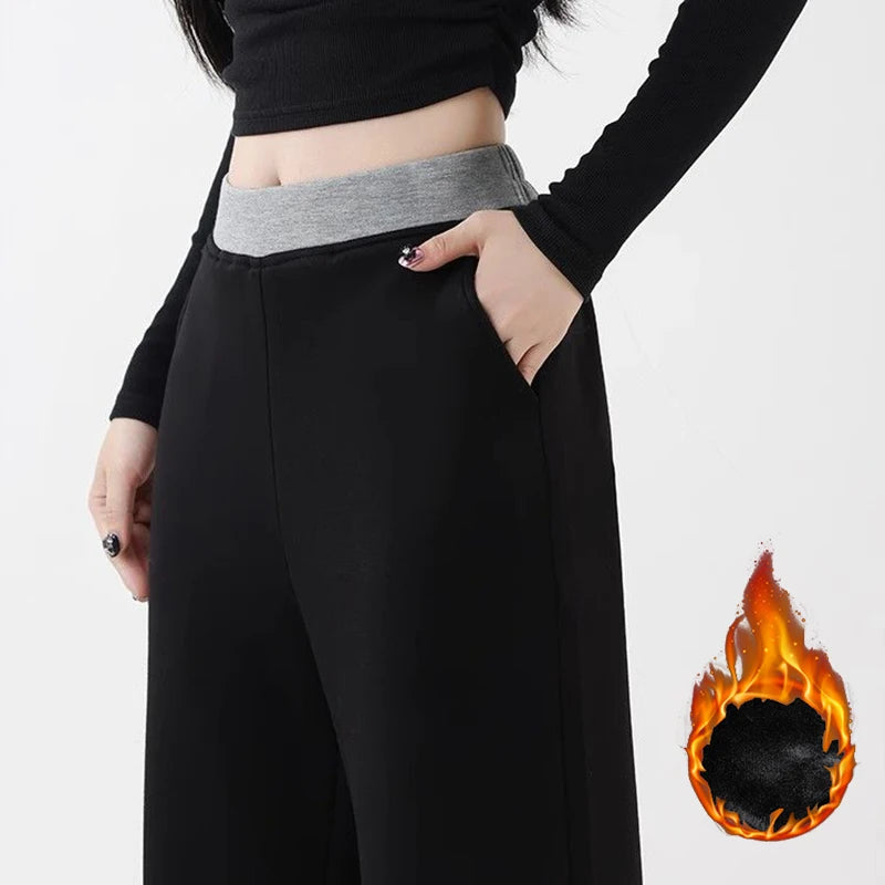 Zateplené stylové kalhoty