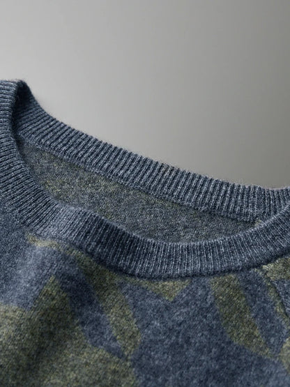 Pánský svetr se vzorem 100 % merino vlna