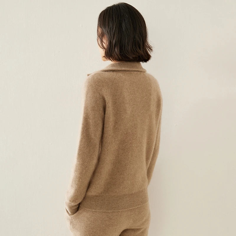 Dámský svetr z kašmíru se zipem