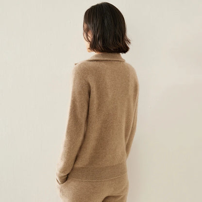 Dámský svetr z kašmíru se zipem