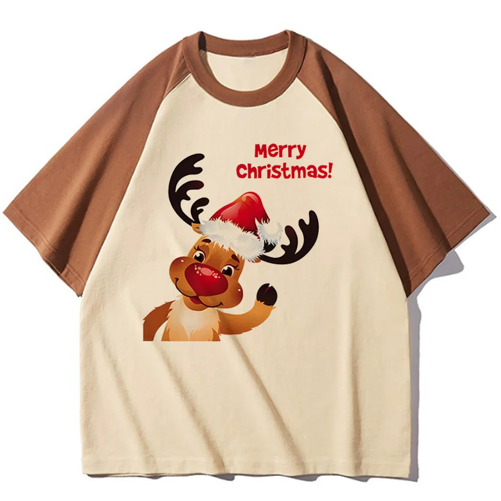 Unisex béžové triko se Santou