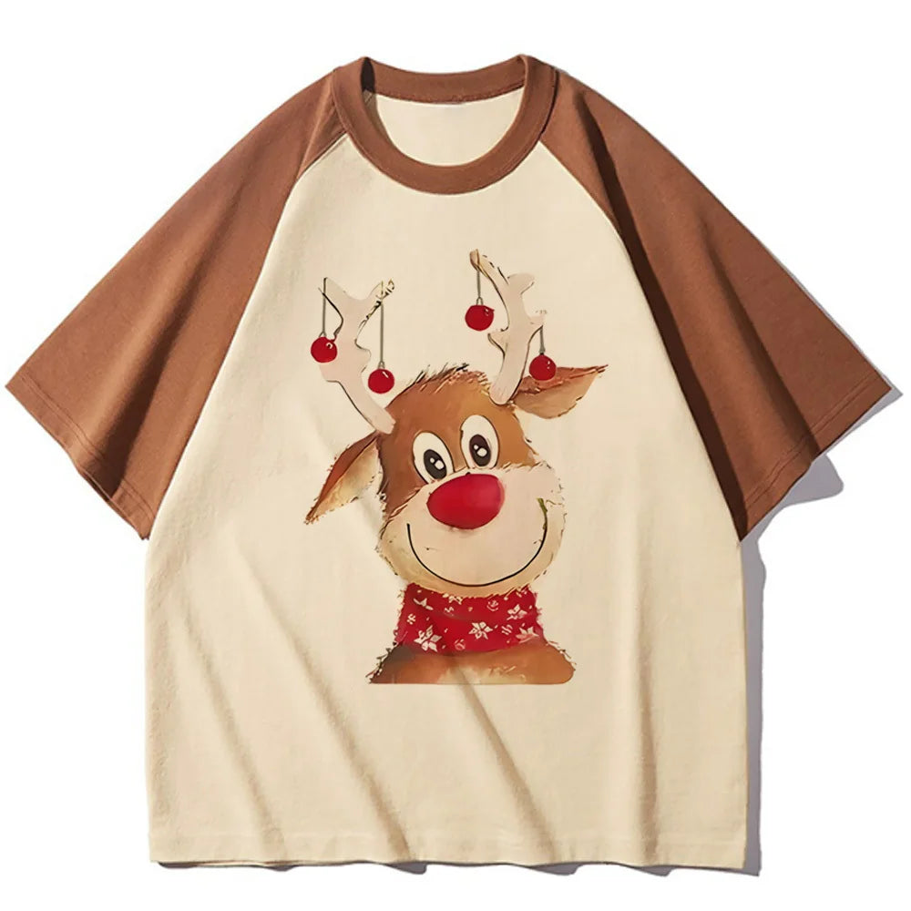 Unisex béžové triko se Santou