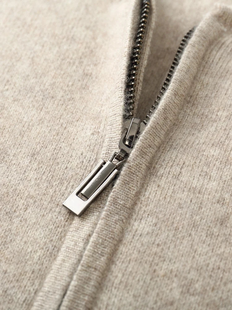 Pánský svetr se zipem 100 % merino vlna