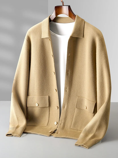 Pánský elegantní kardigan 100 % merino vlna