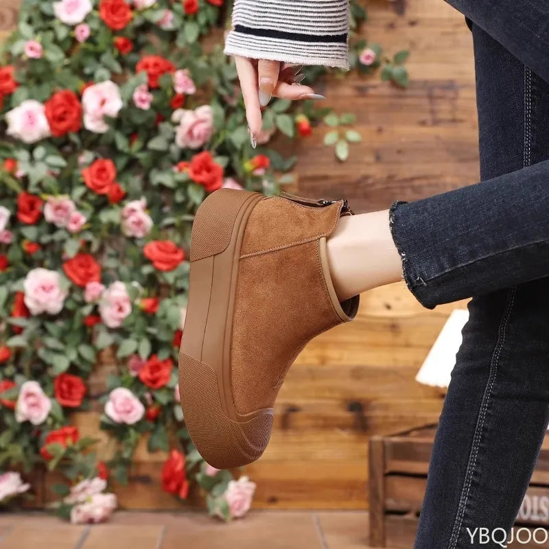 Dámské jednobarevné kotníkové boty