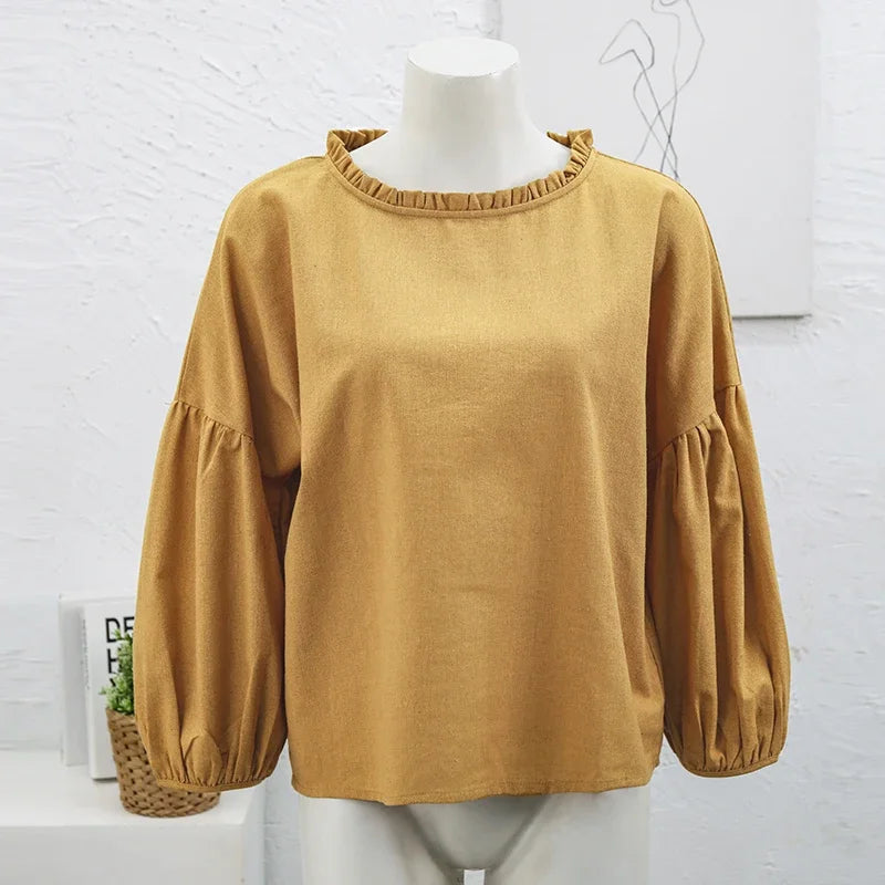 Dámský lněný oversized top