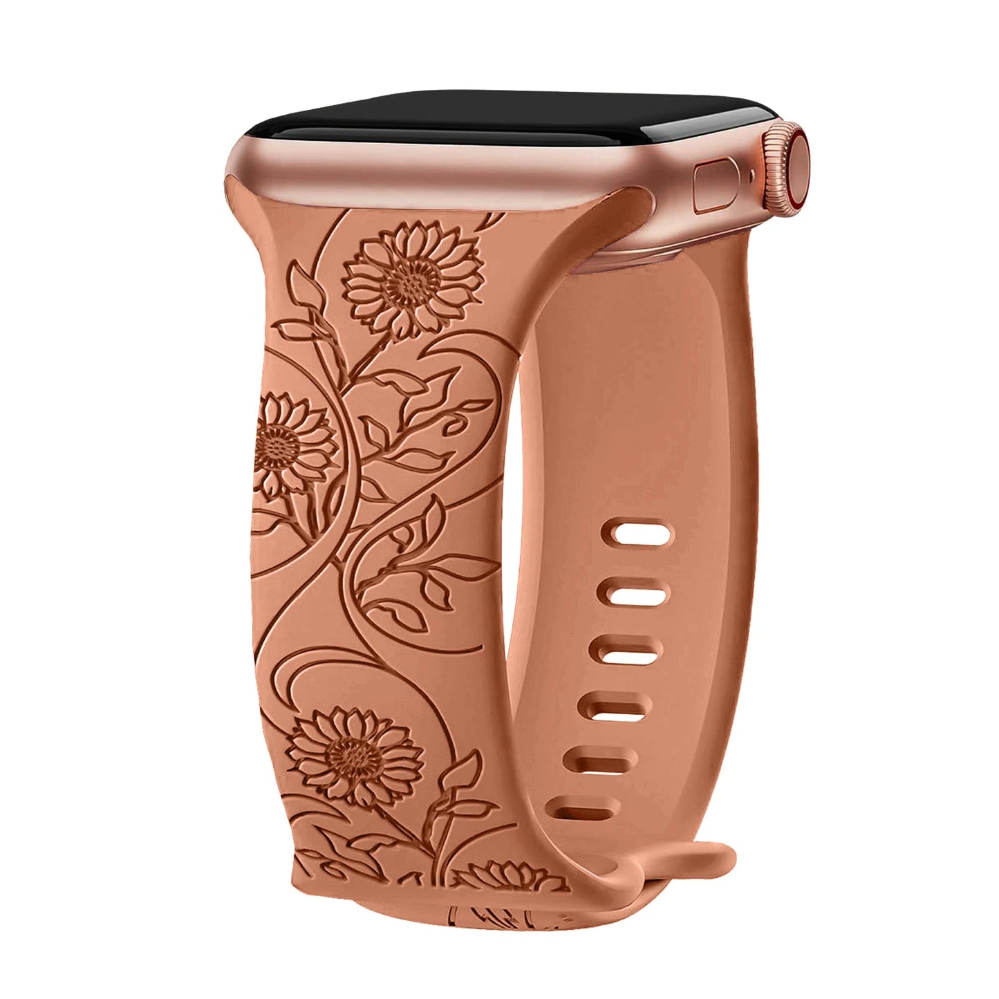 Silikonový řemínek s květinami na Apple Watch