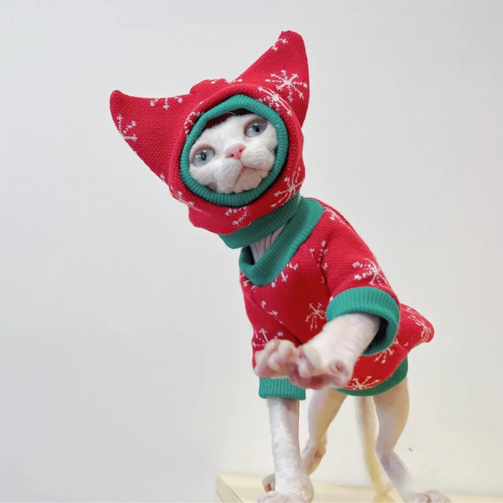 Vánoční oblečení pro sphynx