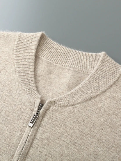 Pánský svetr se zipem 100 % merino vlna