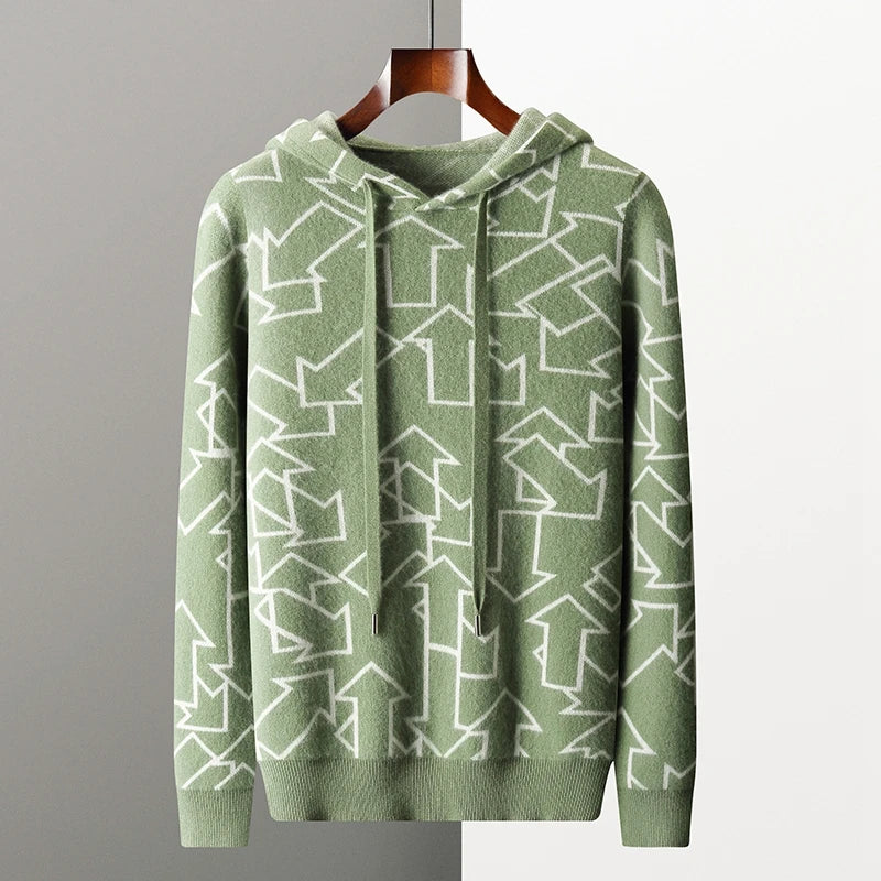 Pánský svetr s kapucí z kašmíru